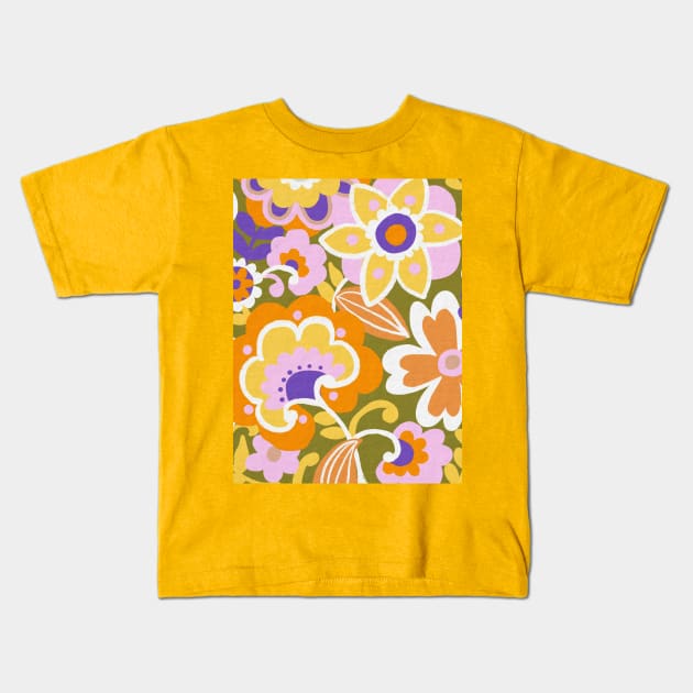 1970s Vibes Kids T-Shirt by Gigi Rosado